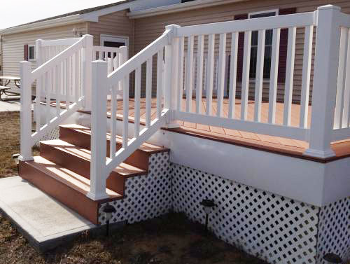 Standard vinyl deck and stair railings in Hoskins, NE